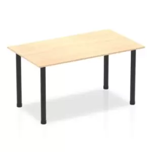 Image of Impulse 1400mm Straight Table Maple Top Black Post Leg