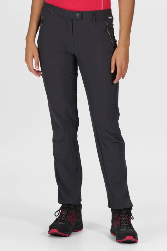 Image of Regatta Womens 'Highton' Walking Trousers in Dark Grey Size: 20R Dark Grey Female 20R