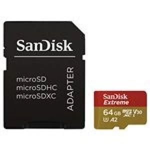 Image of SanDisk Extreme 64GB MicroSDXC Memory Card