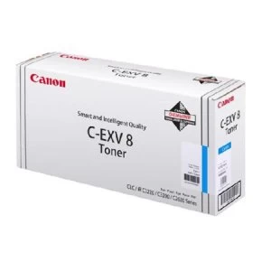 Image of Canon CEXV8 Cyan Laser Toner Ink Cartridge
