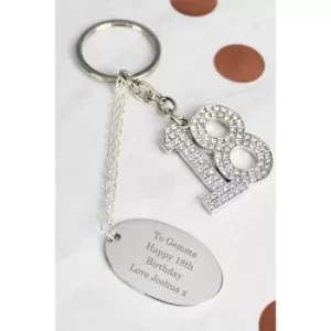 Image of Personalised Diamante 18 Keyring
