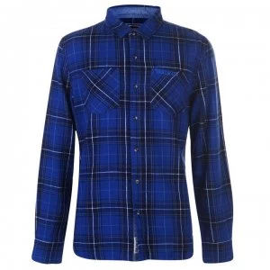 Image of SoulCal Flannel Shirt Mens - Navy/Grey/White