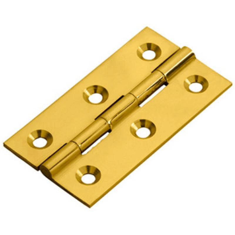 Image of Loops PAIR 64 x 35 x 2mm Cabinet Hinge Polished Brass Small Cupboard Door Metallics