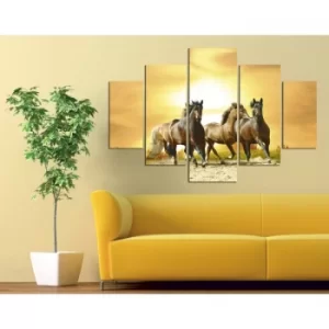 Image of ST078 Multicolor Decorative MDF Painting (5 Pieces)