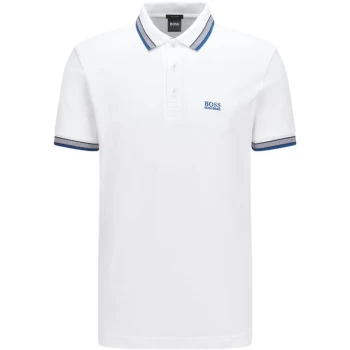 Image of Hugo Boss Athleisure Plisy Long Sleeve Polo Shirt White Size XL Men