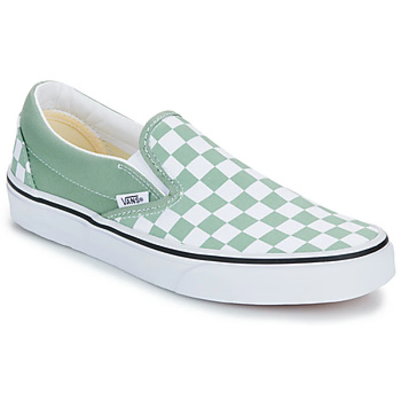 Image of Vans Womens Classic Slip On Trainers Color Theory Pesto Green, 5