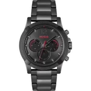 Image of Gents HUGO #IMPRESSFORHIM Black IP Bracelet Watch