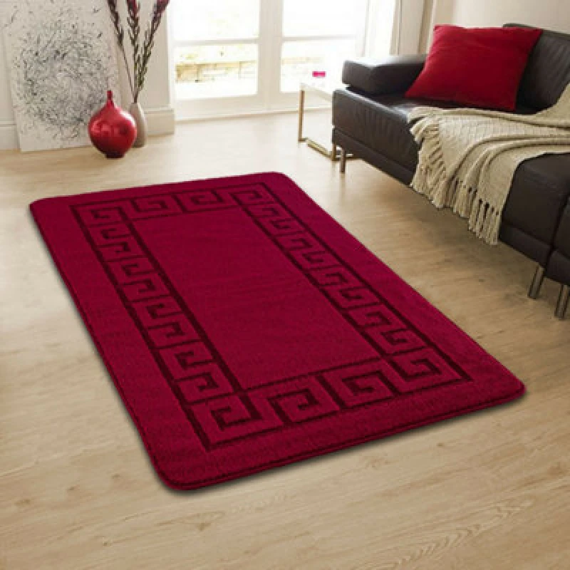 Image of Smart Living Smart Living Plain Heavy Duty Machine Washable Hallway Kitchen Non Slip Door Mat in Red Size: 60cm x 220cm Red 60cm x 220cm Unisex 8680