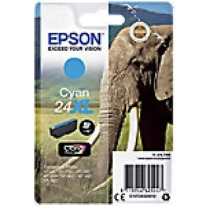 Image of Epson 24XL Elephant Cyan Ink Cartridge