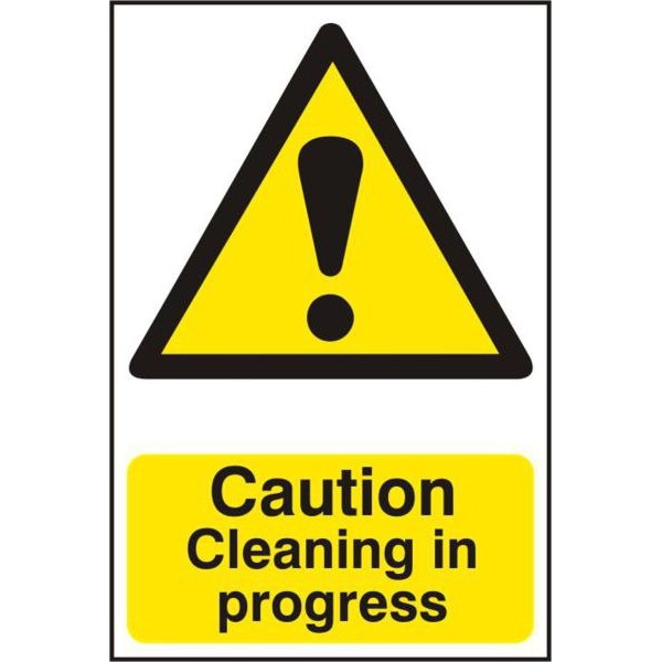 Image of ASEC Caution Cleaning in Progress 200mm x 300mm PVC Self Adhesive Sign