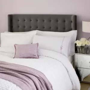 Image of Katie Piper Calm Textured Double Duvet Cover Set, White