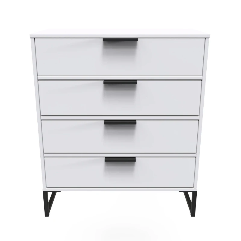 Image of Madrid 4 Drawer Chest In White Matt (Ready Assembled)