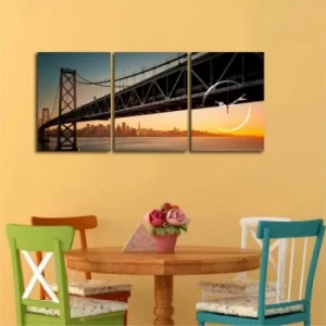 Image of 3P3040CS-89 Multicolor Decorative Canvas Wall Clock (3 Pieces)