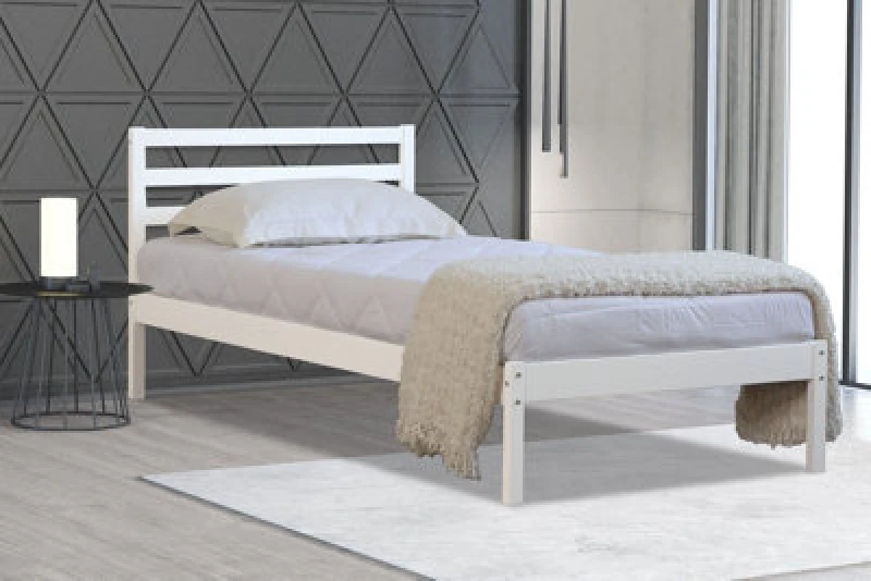 Image of Flintshire Maxwell White Wooden Bed Frame - 3ft Single