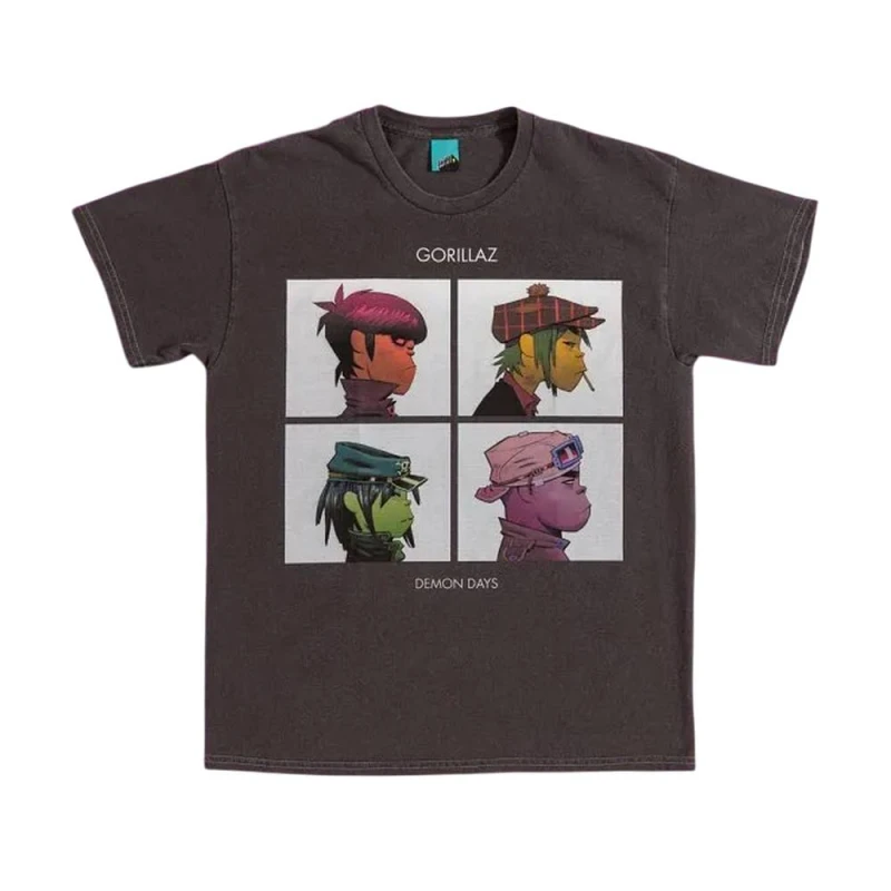 Image of Gorillaz Mens Demon Days T-Shirt in Black Size: Large Black Male L