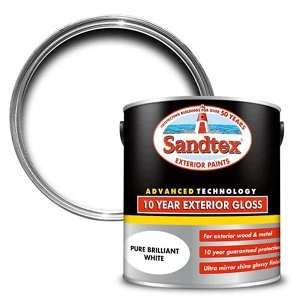 Image of Sandtex 10 year White High gloss Metal & wood Paint 2.5