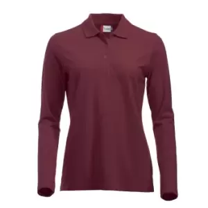 Image of Clique Womens/Ladies Classic Marion Long-Sleeved Polo Shirt (XS) (Burgundy)