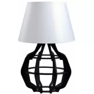 Image of Keter Bento Table Lamp With Round Tapered Shade Black, White, 30.5cm, 1x E27