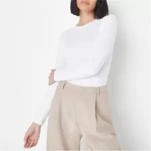 Image of Missguided Long Sleeve T Shirt - White