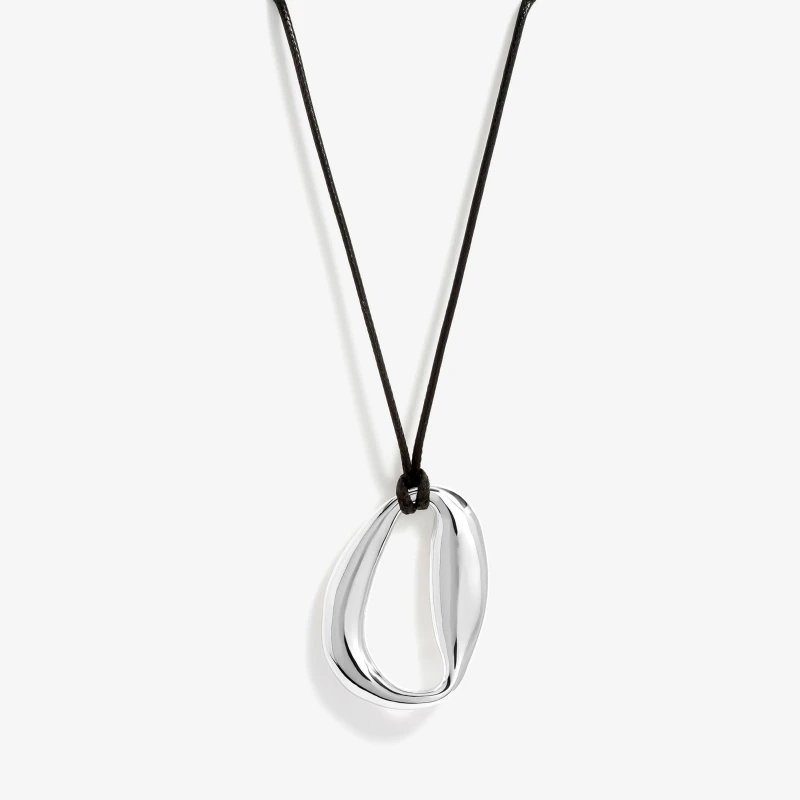 Image of Mood Silver Polished Cord Long Pendant Necklace Jewellery Sets One Size Silver 42509511000