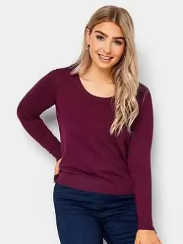 Image of M&Co Petite Petite Crew Neck Jumper Purple, Purple, Size 8-10, Women