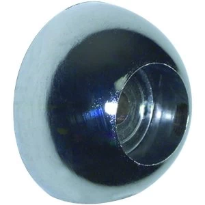 Image of Wickes Interior Wardrobe Rail Covered Socket - 25mm Chrome Pack of 2