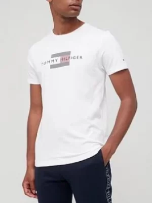 Image of Tommy Hilfiger Lines Hilfiger T-Shirt, White, Size S, Men