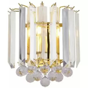 Image of Loops - Unique Dimmable Wall Light Brass Clear Acrylic Elegant Chandelier Lamp Fitting