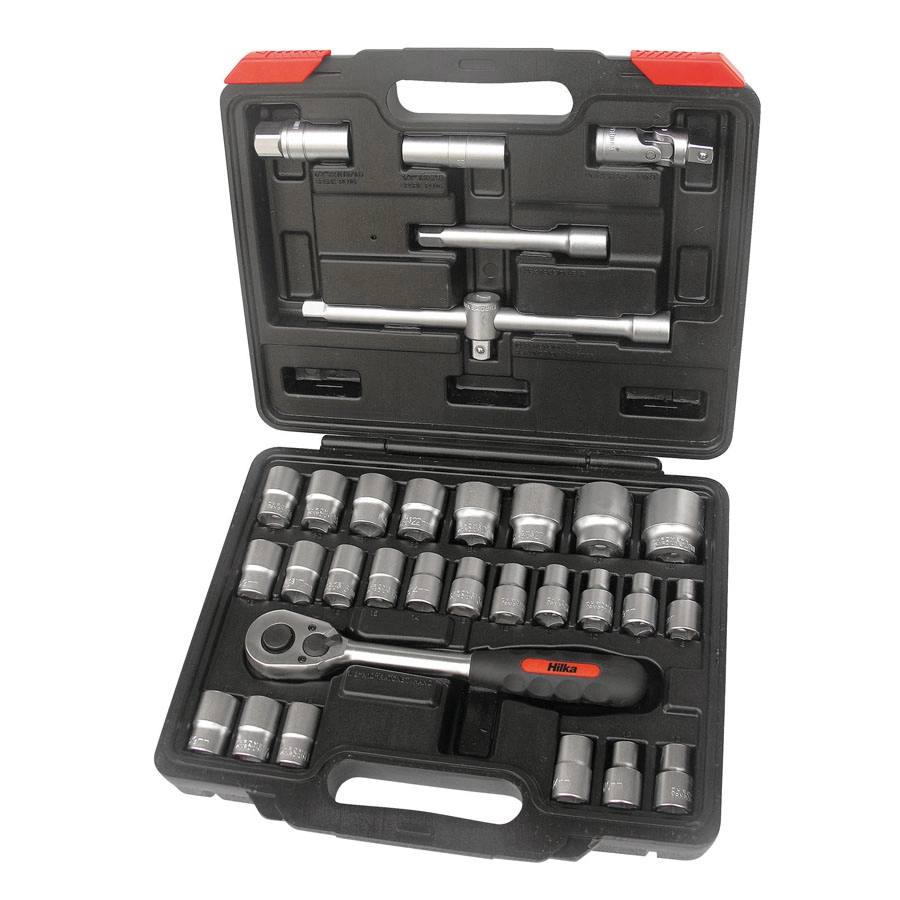 Image of Hilka 32 Piece 1/2" Drive Socket Set Metric Pro Craft