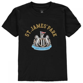 Image of Source Lab Newcastle United FC Crest T Shirt Junior Boys - Black