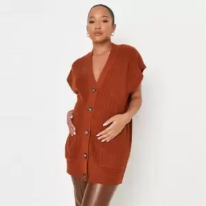 Image of Missguided Maternity Knitted Sleeveless Vest - Orange