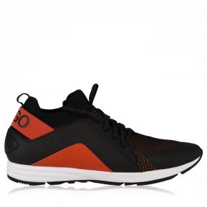 Image of Hugo Boss Hybrid Knit Runner Trainers Black 001 Men