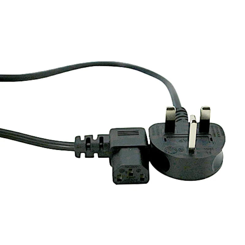 Image of Cablenet 2m UK (5 Amp) - Right Angle IEC C13 Black PVC 0.75mm Power Le