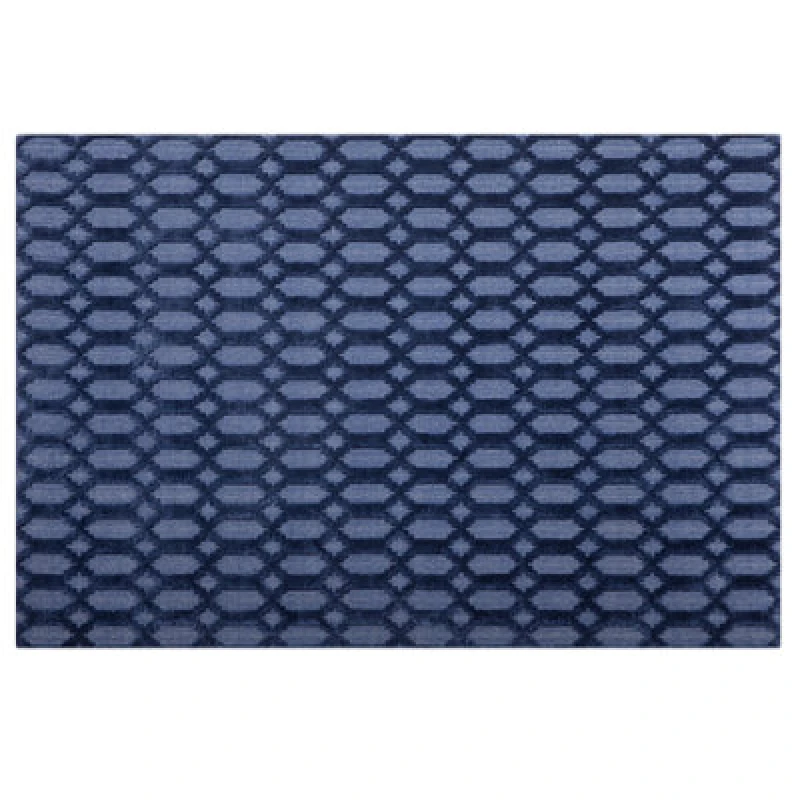 Image of Beliani Rug Cizre Navy Blue 140 X 200 Cm Viscose