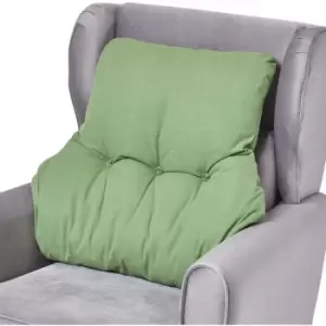 Image of HOMESCAPES Forest Green Cotton Back Support Cushion - Green