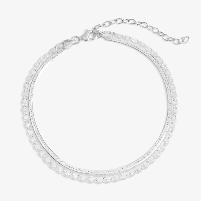 Image of Simply Silver Sterling Silver 925 Polished Double Chain Necklace Jewellery Sets One Size Silver 72188711000