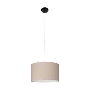Image of EGLO Feniglia Natural Linen Drum-shaped Pendant Light