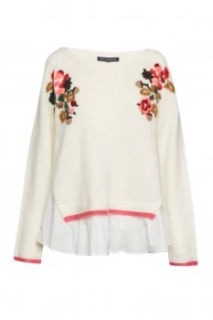 Image of French Connection Vienna Knits Embroidered Jumper Winter White