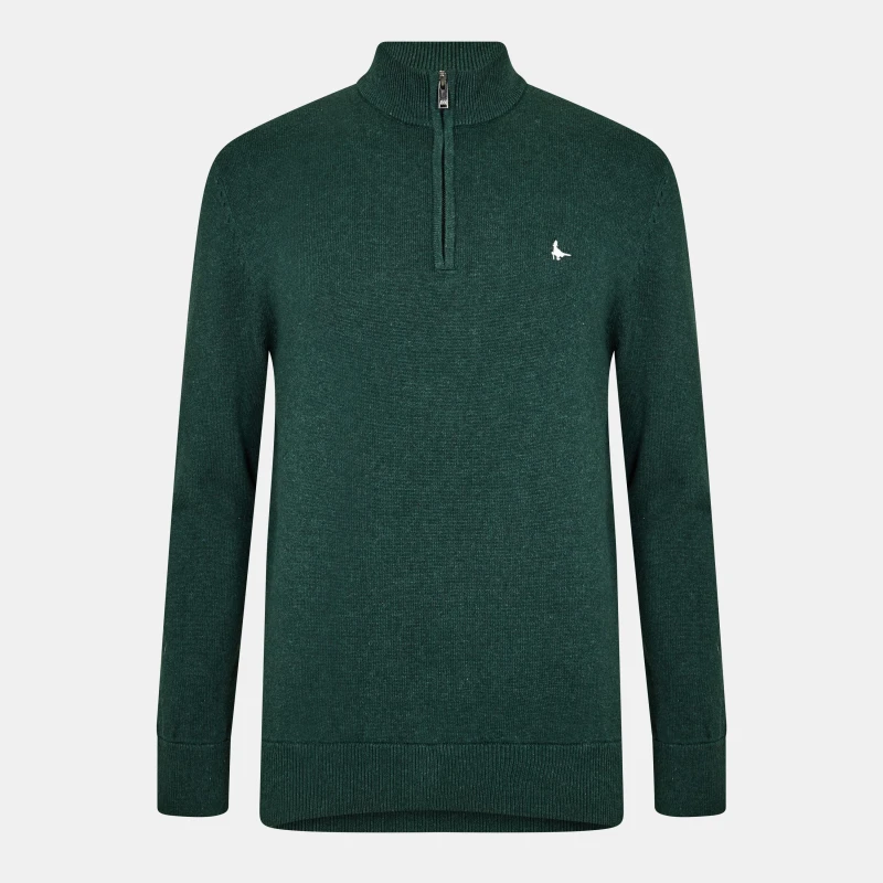 Image of Jack Wills Jack Funnel Neck Half Zip Jumper Men Dark Pine Marl male S