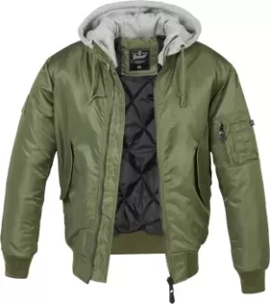 Image of Brandit MA1 Sweat Hooded Jacket, green Size M green, Size M