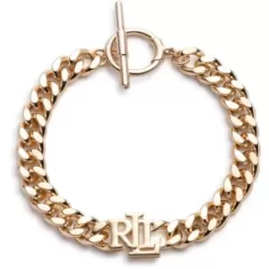 Image of Ladies Lauren Ralph Lauren Base metal BR 7.25 CURB CHAIN TOGGLE-GLD