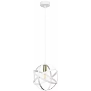 Image of Netlighting Pola Spherical Pendant Ceiling Light White, Gold, 30cm, 1x E27