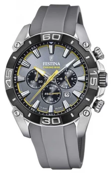 Image of Festina Chronobike 2021 Grey Dial grey Silicone Strap Watch