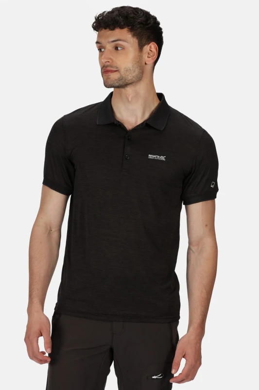 Image of Regatta Regatta Men 'Remex' Active Polo Shirt in Jet Black Size: X-Large Jet Black XL Male 5059404106134