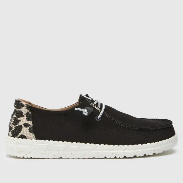 Image of HEYDUDE wendy leopard trainers in Black multi Black Multi UK 7 (EU 40)
