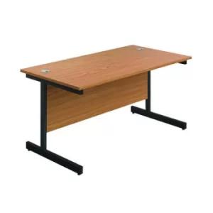 Image of Jemini Rectangular Single Upright Cantilever Desk 1200x800x730mm Nova Oak/Black KF803973