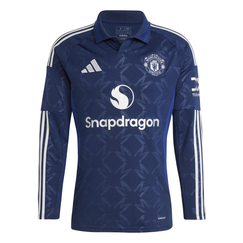 Image of adidas Manchester United Away Long Sleeve Shirt Adults - Blue Blue M