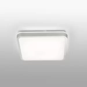 Image of Iris LED Large Bathroom Flush Ceiling Light White, Grey