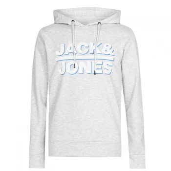 Image of Jack and Jones Logo OTH Hoodie Mens - Light Grey M