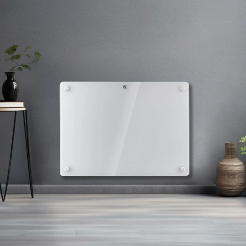 Image of Futura 1000W White Glass Electric Panel Radiator Heater, Bathroom Safe Setback Timer & Thermostat Lot 20 Wall Mounted or Floor Standing White